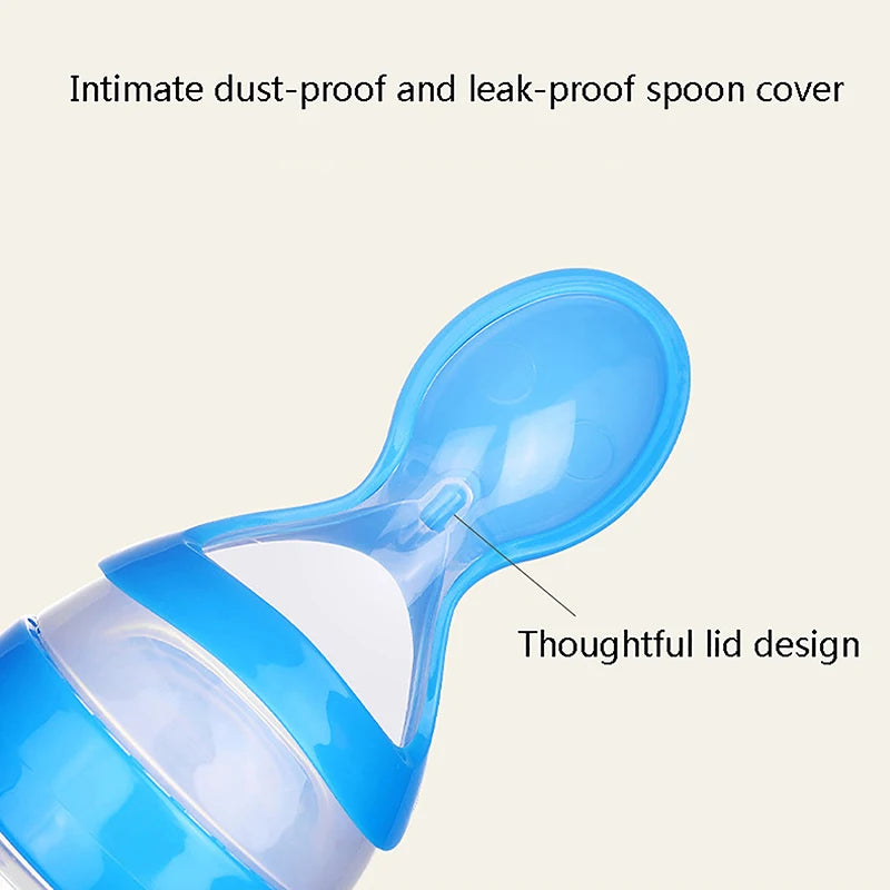 Baby Silicone Squeezing Feeding Bottle