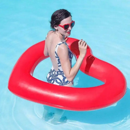 Inflatable Swimming Ring Pool Floats Heart Shaped Loungers Tube Summer Water Fun Beach Party Pool Float Ring For Adults Kids