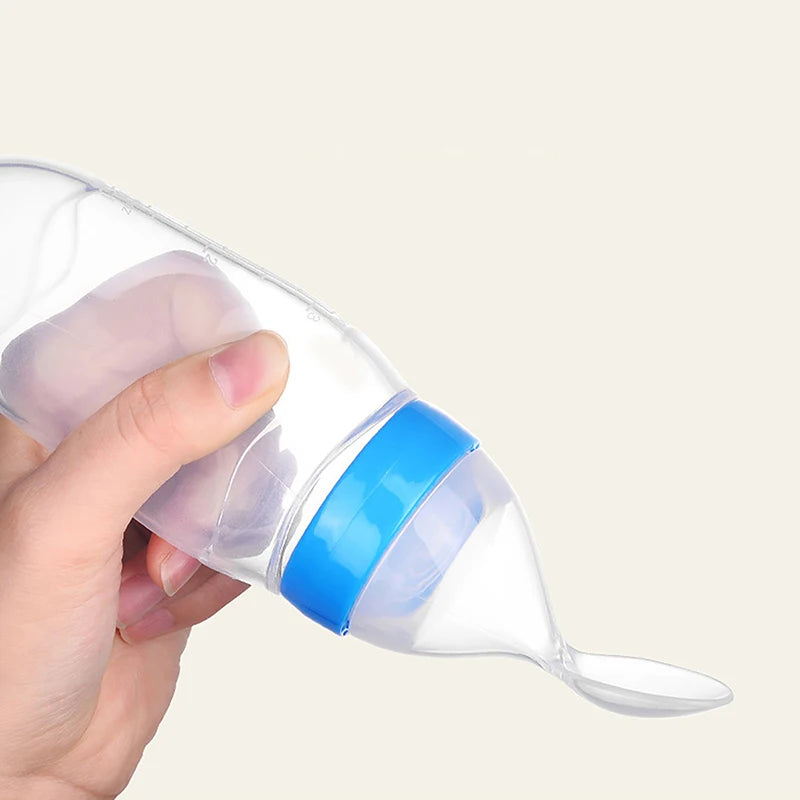 Baby Silicone Squeezing Feeding Bottle