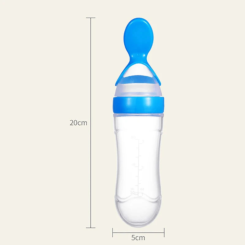 Baby Silicone Squeezing Feeding Bottle