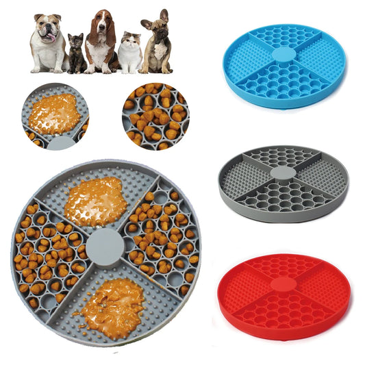 Dog Slow Feeding Mat Cat Slow Food Mats Pet Bowl Silicone Placemat For Drinking Mat Dog Feeding Pads Food Dispenser Accessories